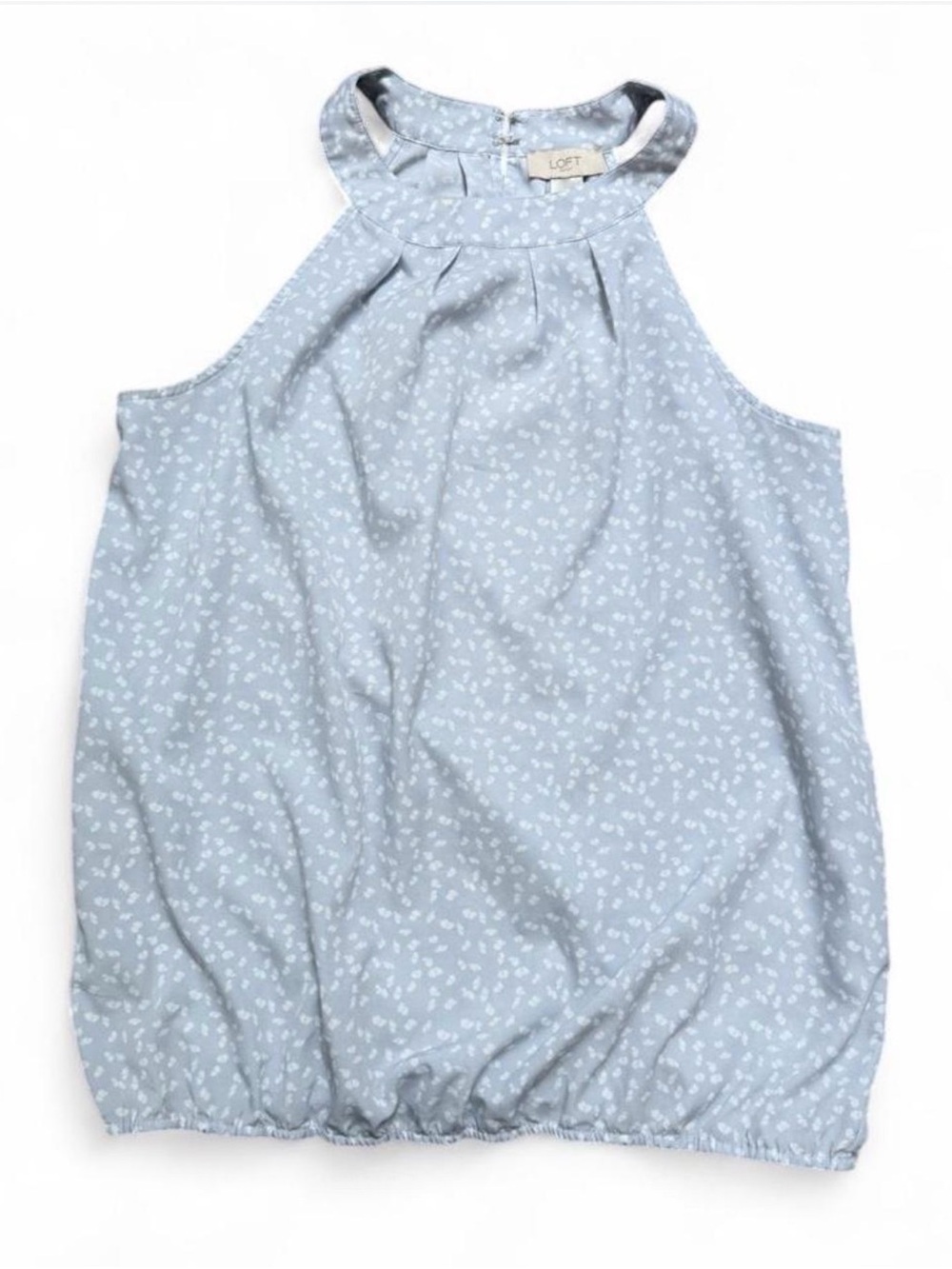 LOFT Light Blue Ditsy Halter Top